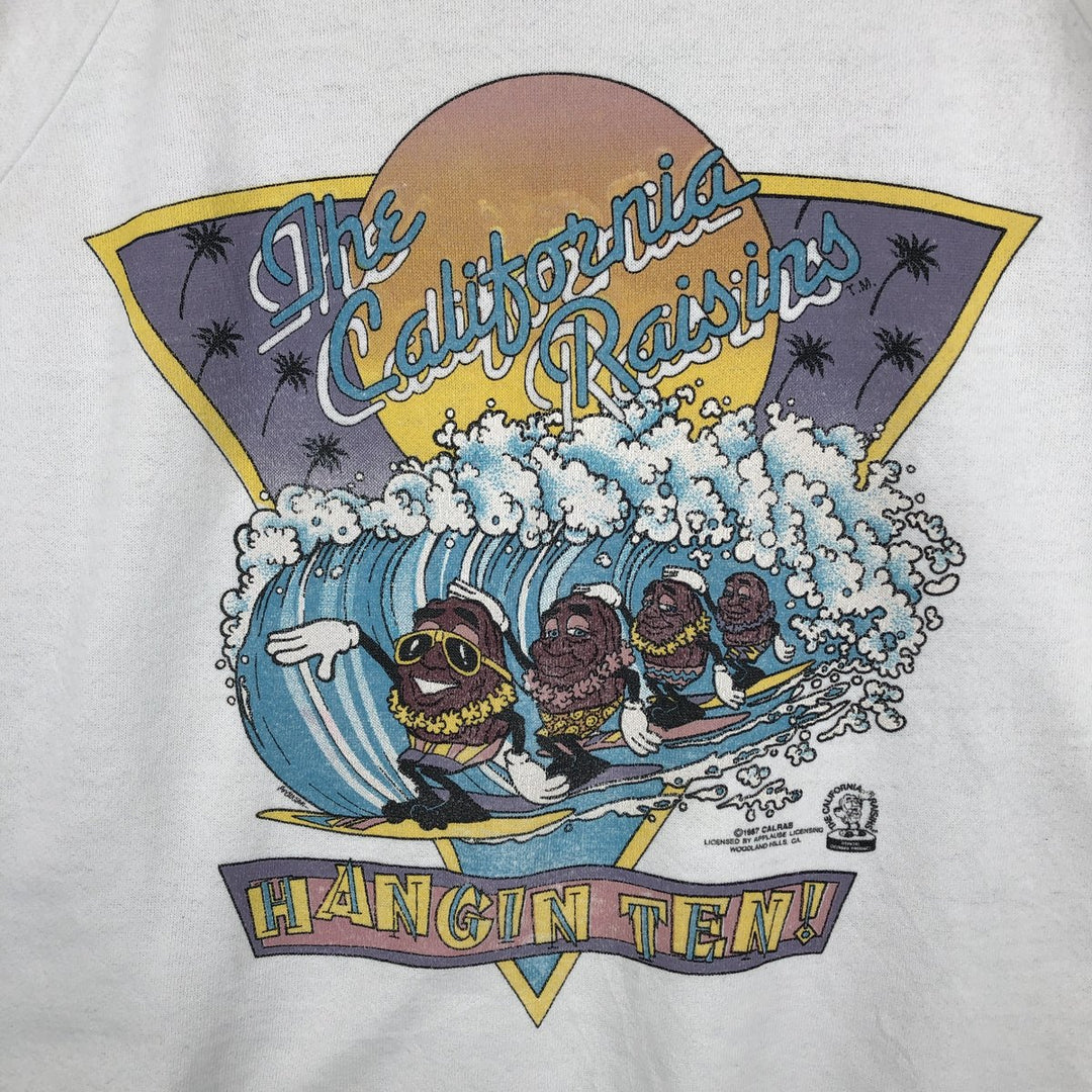 Vintage 1980'S California Raisins character sweatshirt, size L, men's unclear white type Vintage Second Hand