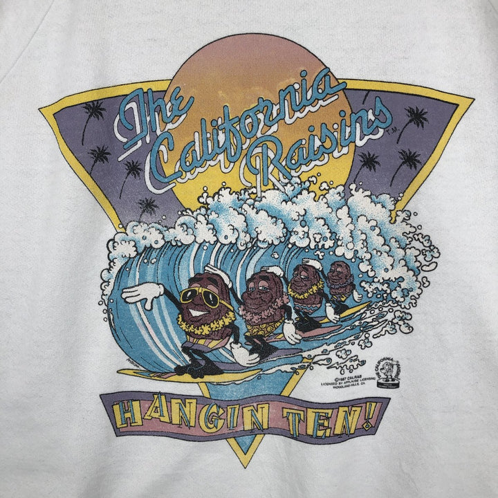 Vintage 1980'S California Raisins character sweatshirt, size L, men's unclear white type Vintage Second Hand