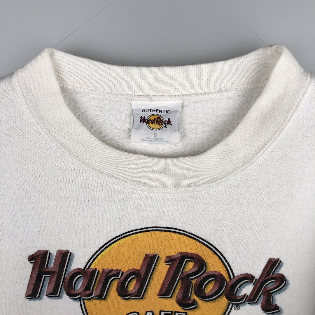 HARD ROCK CAFE Advertising Sweatshirt, Men's Size Small polyester white type Vintage Second Hand