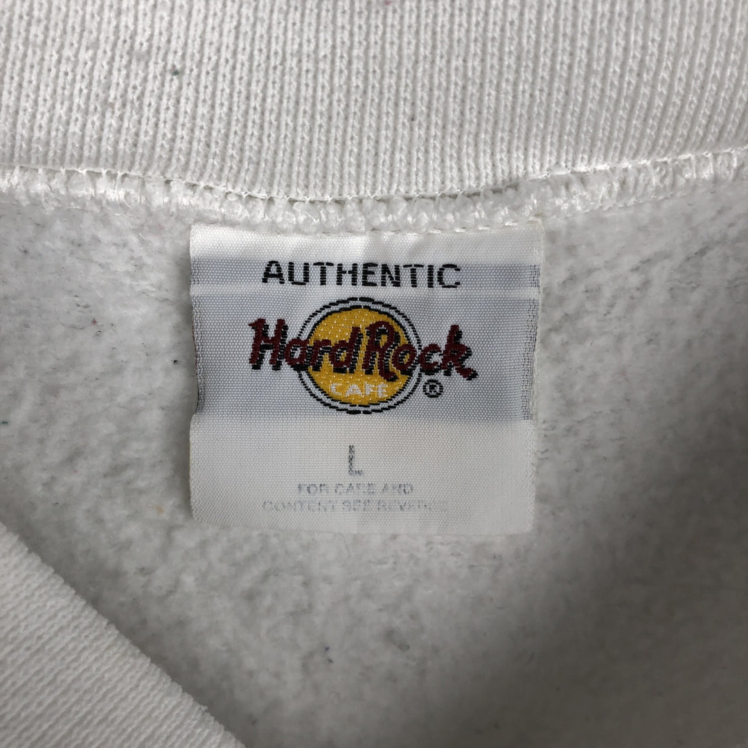 HARD ROCK CAFE Advertising Sweatshirt, Men's Size L polyester white type Vintage Second Hand