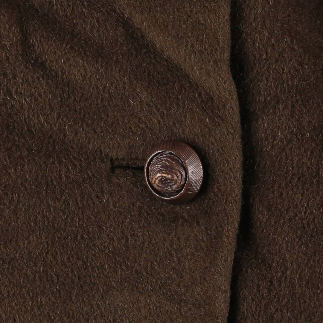 90'S Hutzel's faux fur coat/wool coat, women's size L, vintage unclear brown type Vintage Second Hand