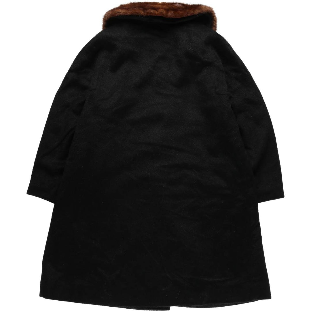 Fur coat, wool coat, women's size M unclear black type Vintage Second Hand