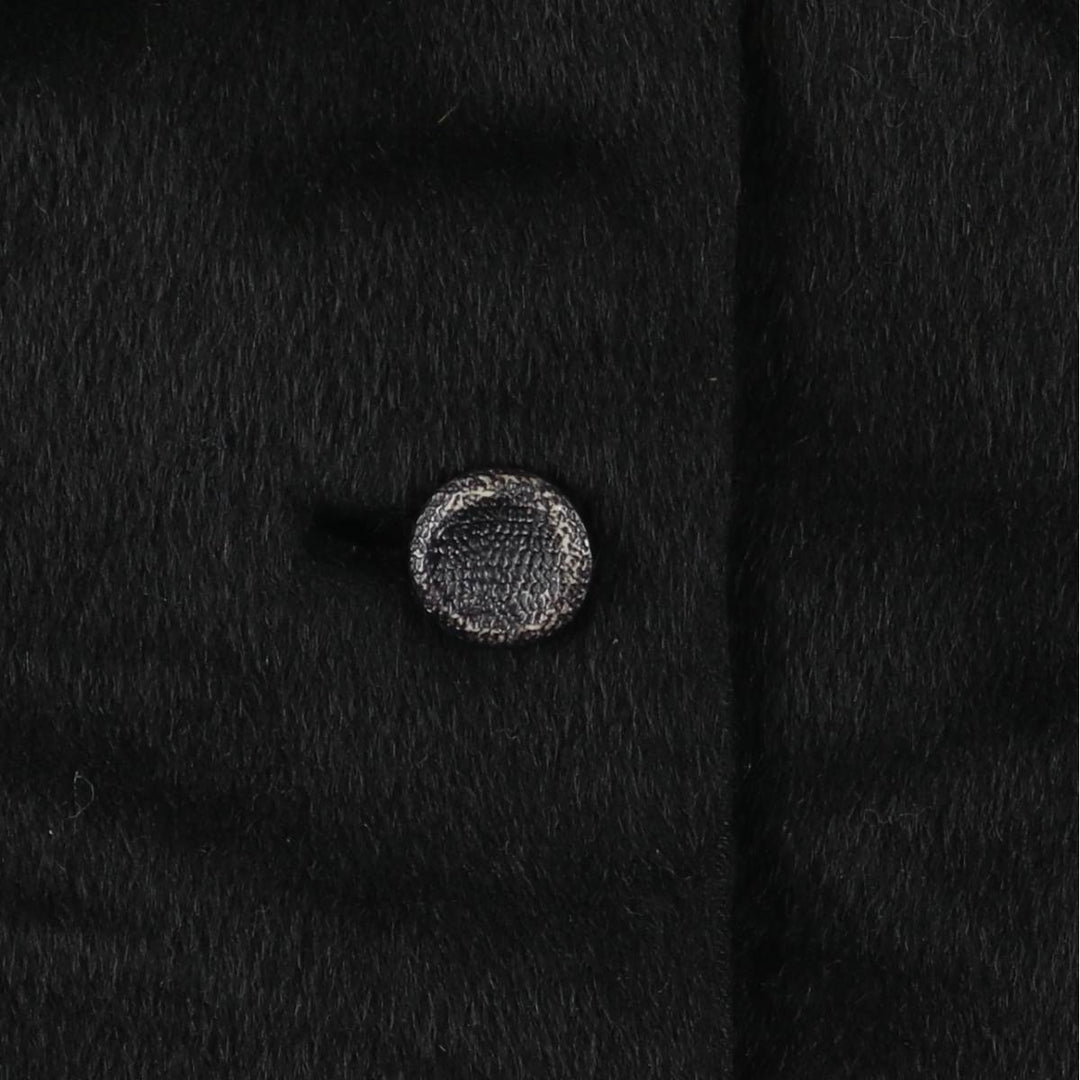 Fur coat, wool coat, women's size M unclear black type Vintage Second Hand