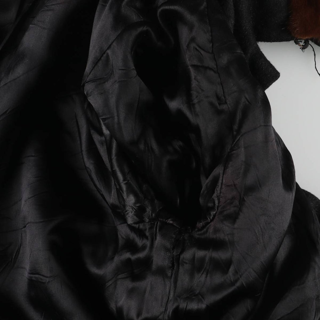 Fur coat, wool coat, women's size M unclear black type Vintage Second Hand