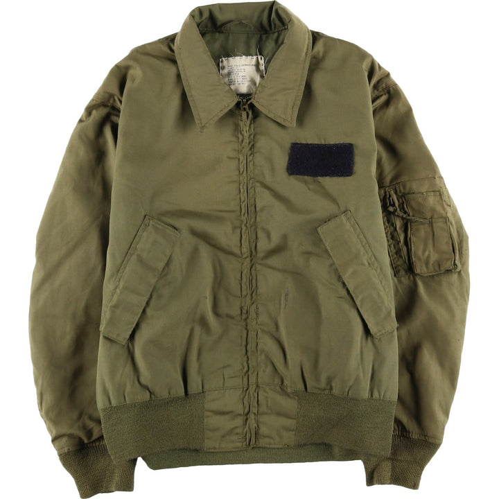 1970'S US Military Flight Jacket, Made in USA, Large Regular, Men's Size L, Vintage Nylon Khaki type Vintage Second Hand