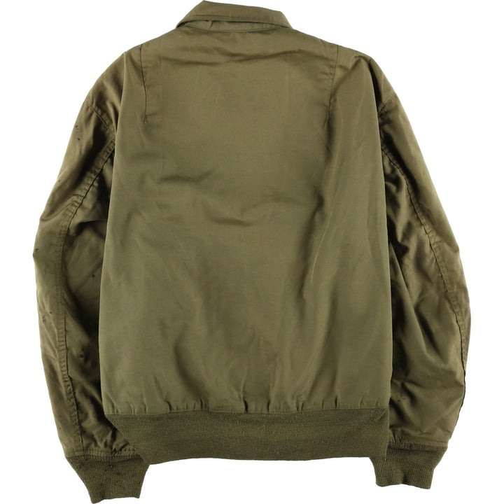 1970'S US Military Flight Jacket, Made in USA, Large Regular, Men's Size L, Vintage Nylon Khaki type Vintage Second Hand