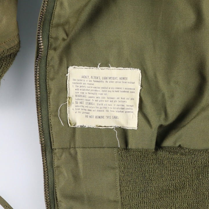 1970'S US Military Flight Jacket, Made in USA, Large Regular, Men's Size L, Vintage Nylon Khaki type Vintage Second Hand