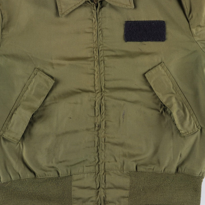 1970'S US Military Flight Jacket, Made in USA, Large Regular, Men's Size L, Vintage Nylon Khaki type Vintage Second Hand