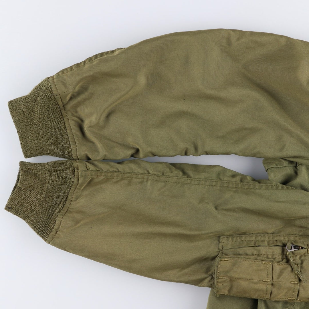 1970'S US Military Flight Jacket, Made in USA, Large Regular, Men's Size L, Vintage Nylon Khaki type Vintage Second Hand
