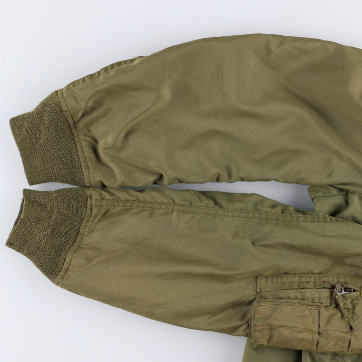 1970'S US Military Flight Jacket, Made in USA, Large Regular, Men's Size L, Vintage Nylon Khaki type Vintage Second Hand