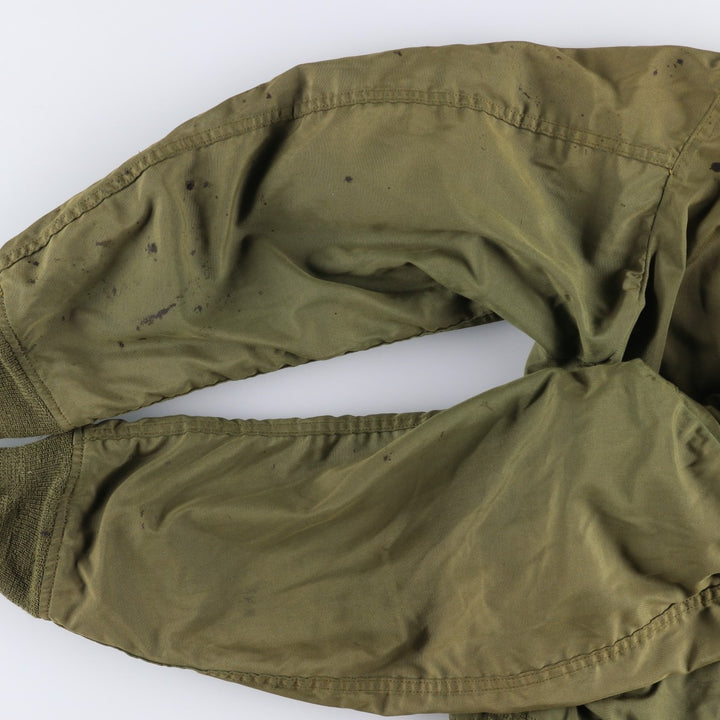 1970'S US Military Flight Jacket, Made in USA, Large Regular, Men's Size L, Vintage Nylon Khaki type Vintage Second Hand