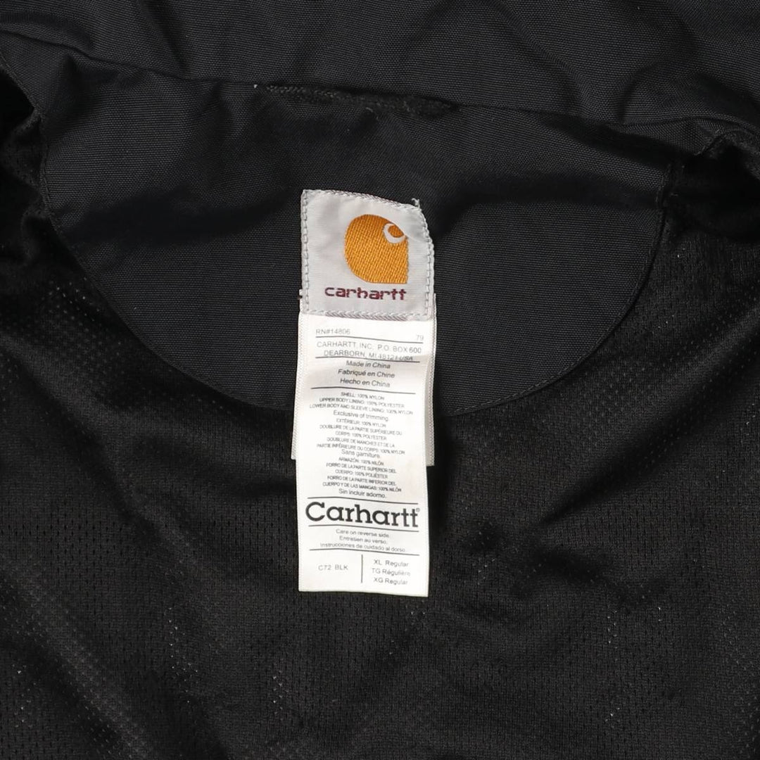 Carhartt Waterproof Breathable Nylon Parka, Men's XL Nylon black type Vintage Second Hand