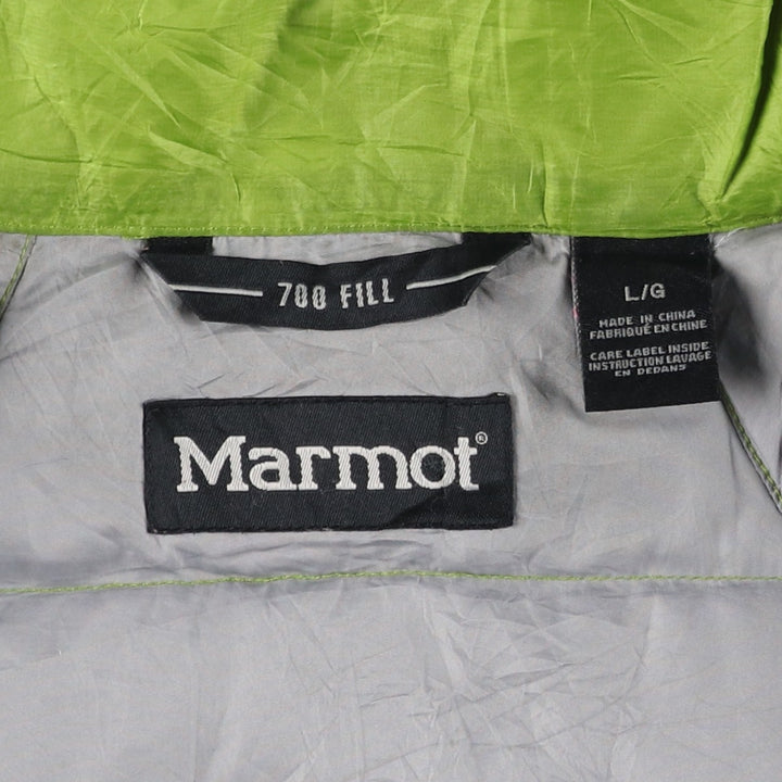 Marmot 700 Fill Power Down Jacket, Men's Size L polyester green type yellow green Vintage Second Hand