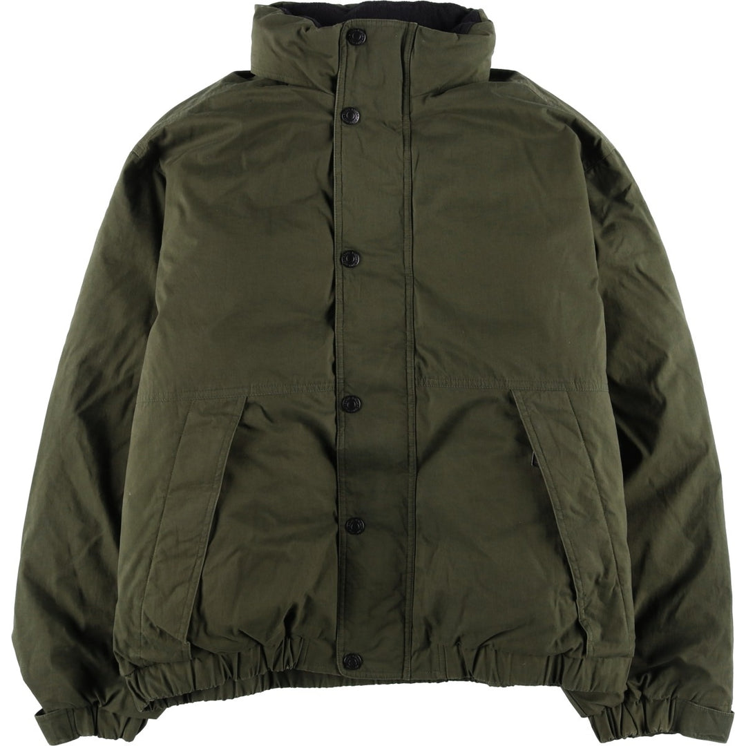 00'S Eddie Bauer goose down jacket, men's size L cotton Khaki type sage green Vintage Second Hand