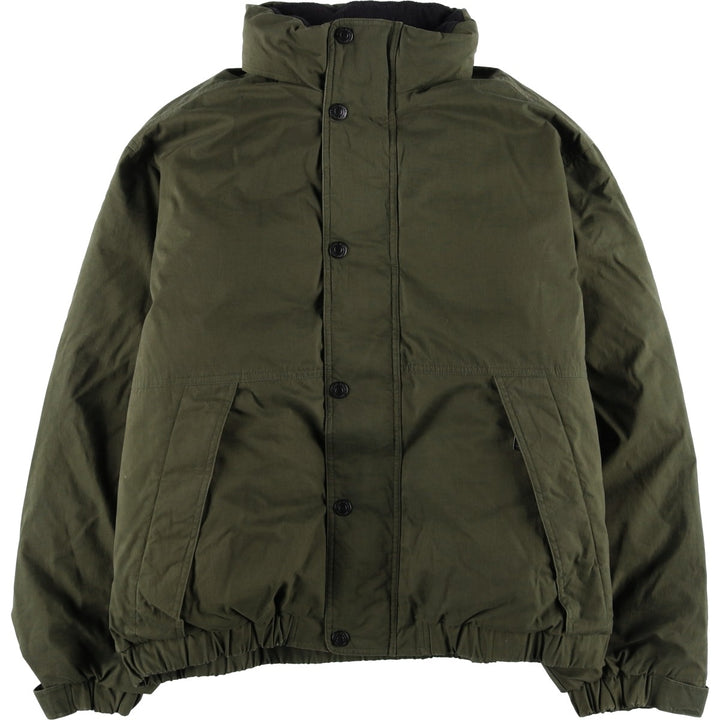 00'S Eddie Bauer goose down jacket, men's size L cotton Khaki type sage green Vintage Second Hand