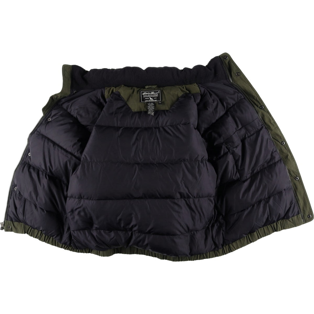 00'S Eddie Bauer goose down jacket, men's size L cotton Khaki type sage green Vintage Second Hand
