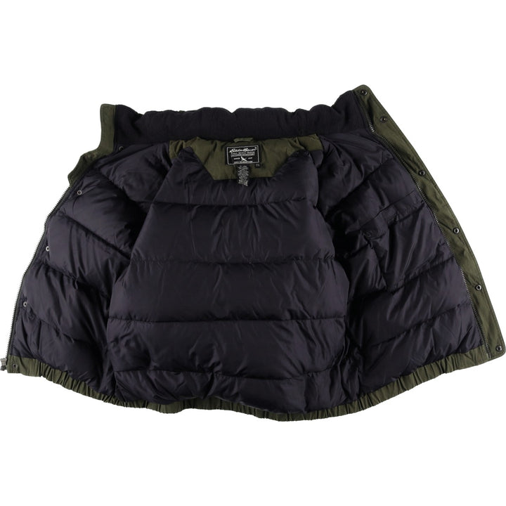 00'S Eddie Bauer goose down jacket, men's size L cotton Khaki type sage green Vintage Second Hand