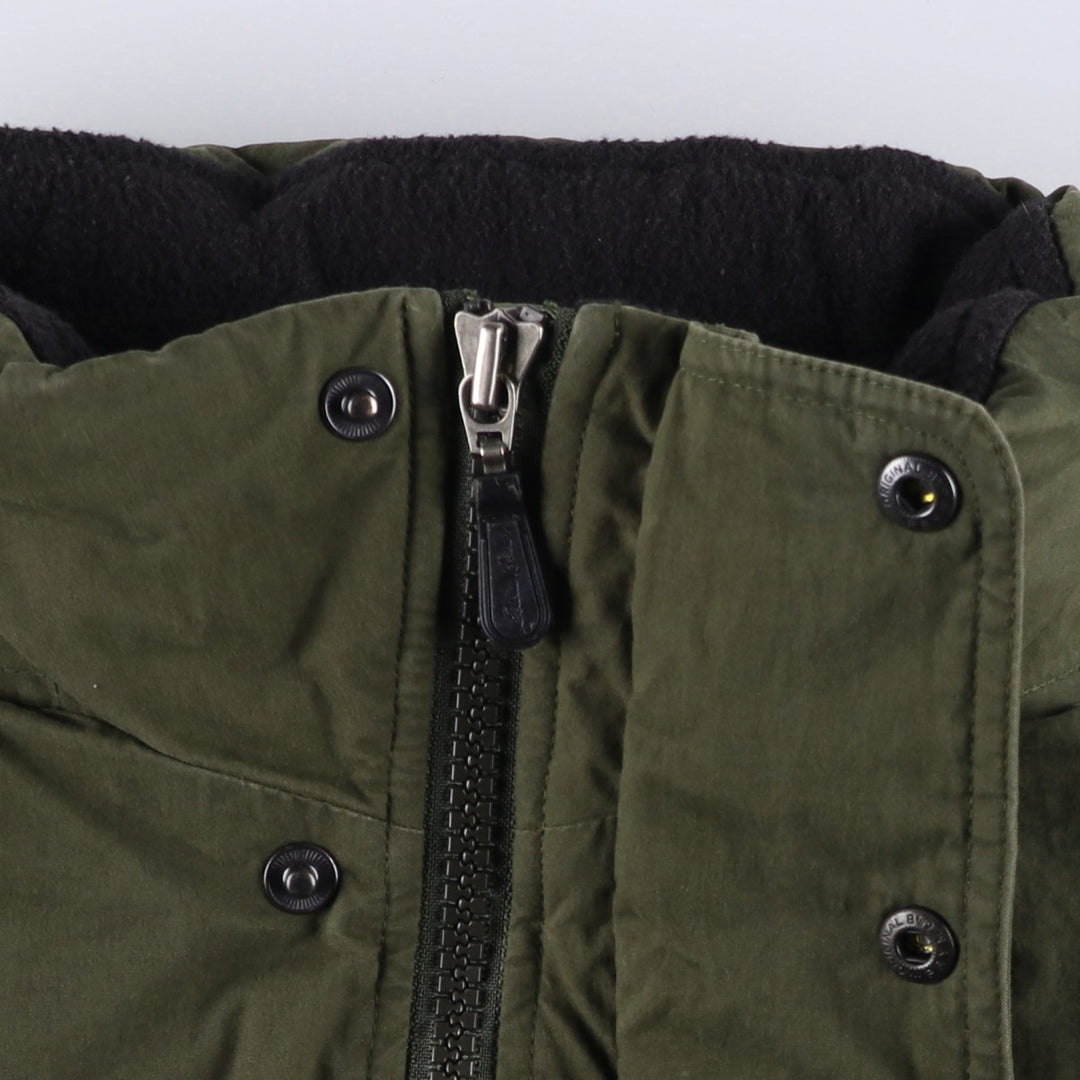 00'S Eddie Bauer goose down jacket, men's size L cotton Khaki type sage green Vintage Second Hand