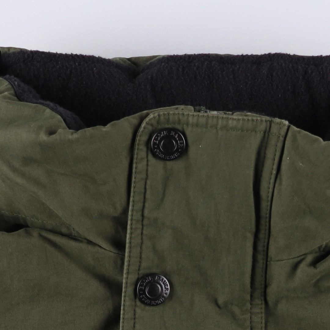 00'S Eddie Bauer goose down jacket, men's size L cotton Khaki type sage green Vintage Second Hand
