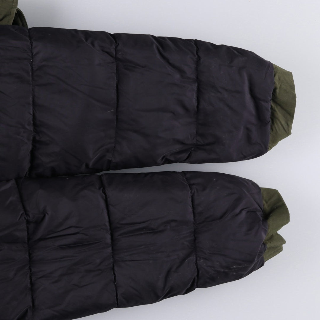 00'S Eddie Bauer goose down jacket, men's size L cotton Khaki type sage green Vintage Second Hand