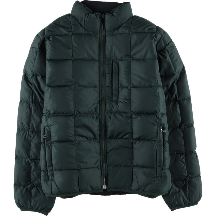 90s-00'S LLBean Goose Down Jacket, Men's Size Medium Nylon Green type dark green Vintage Second Hand