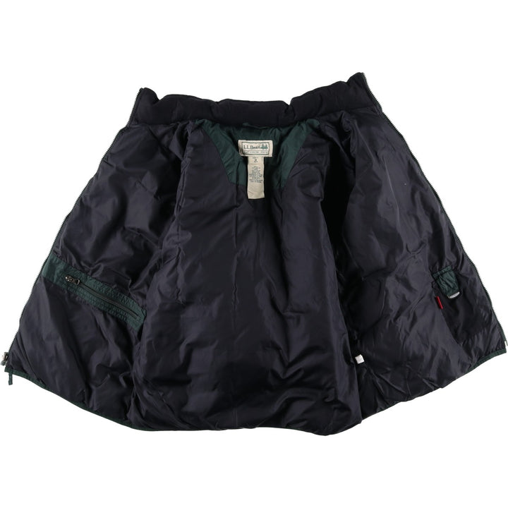 90s-00'S LLBean Goose Down Jacket, Men's Size Medium Nylon Green type dark green Vintage Second Hand