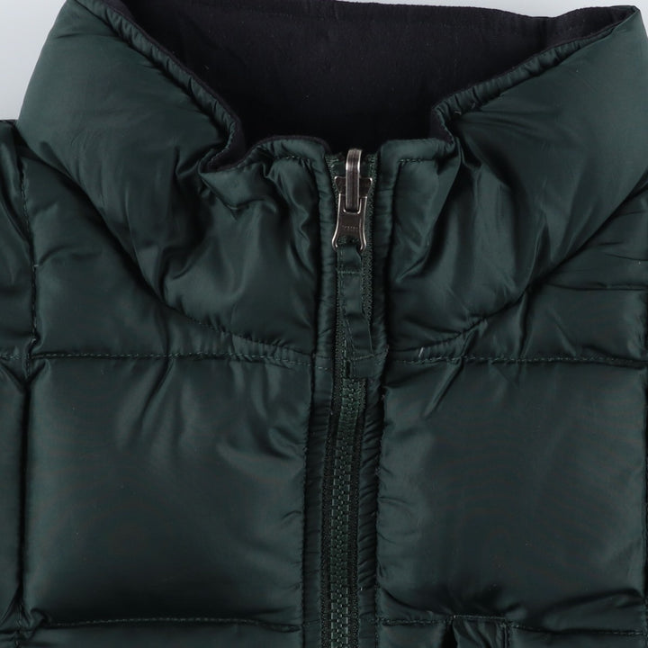 90s-00'S LLBean Goose Down Jacket, Men's Size Medium Nylon Green type dark green Vintage Second Hand