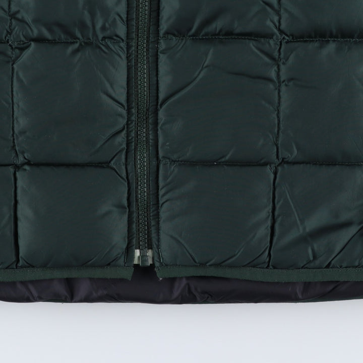90s-00'S LLBean Goose Down Jacket, Men's Size Medium Nylon Green type dark green Vintage Second Hand