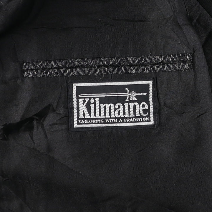 Harris Tweed Herringbone Wool Tailored Jacket, Made in England, Men's Size L wool Charcoal Vintage Second Hand