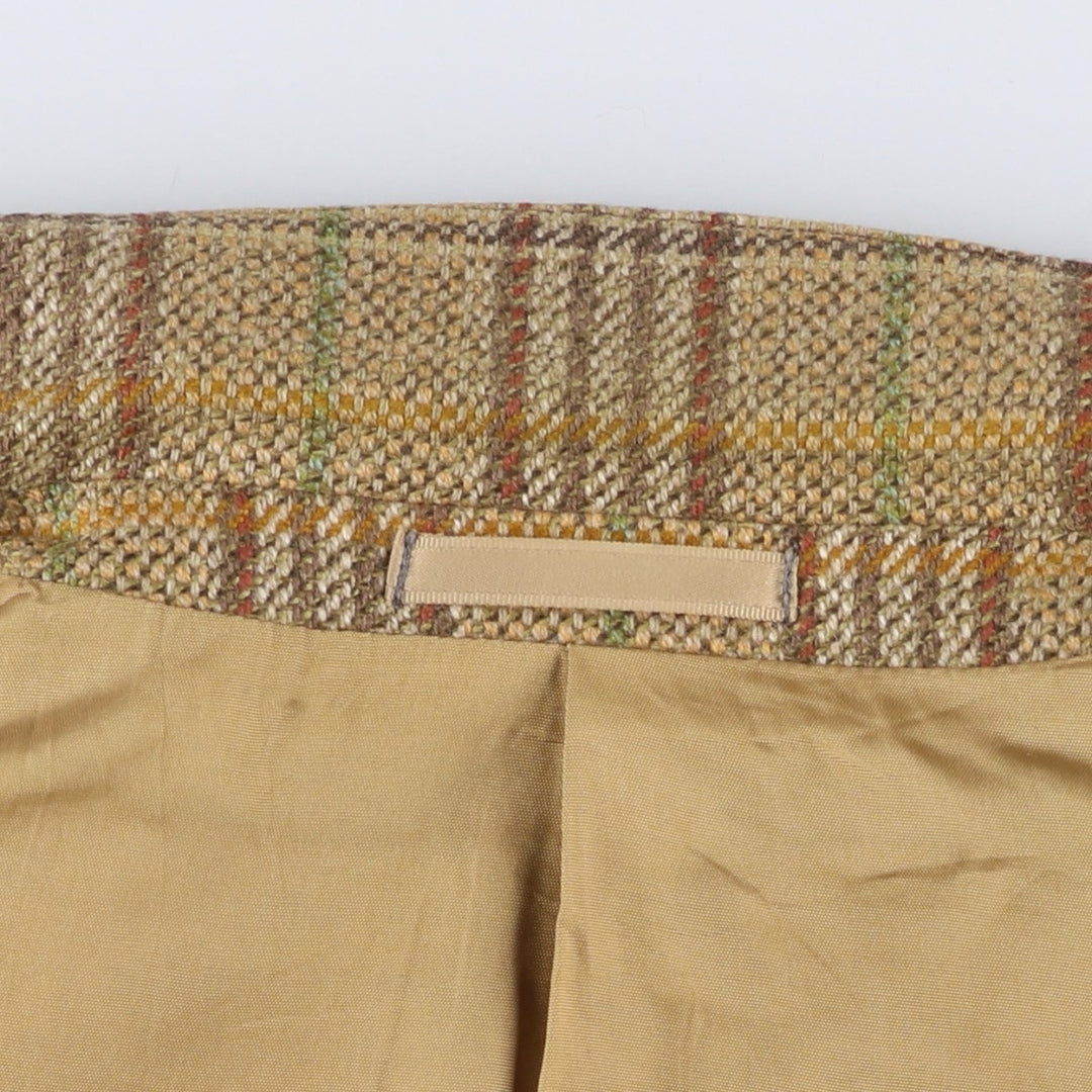 HELLEWELL'S Check Pattern Wool Tailored Jacket, Men's Size Medium, Vintage wool Beige type Vintage Second Hand
