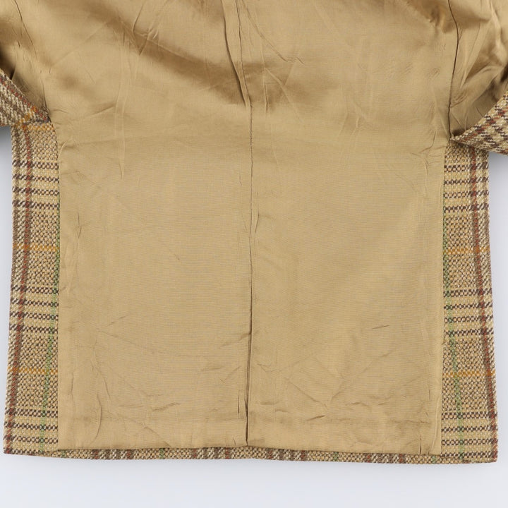 HELLEWELL'S Check Pattern Wool Tailored Jacket, Men's Size Medium, Vintage wool Beige type Vintage Second Hand