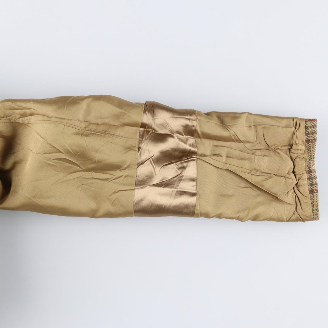 HELLEWELL'S Check Pattern Wool Tailored Jacket, Men's Size Medium, Vintage wool Beige type Vintage Second Hand