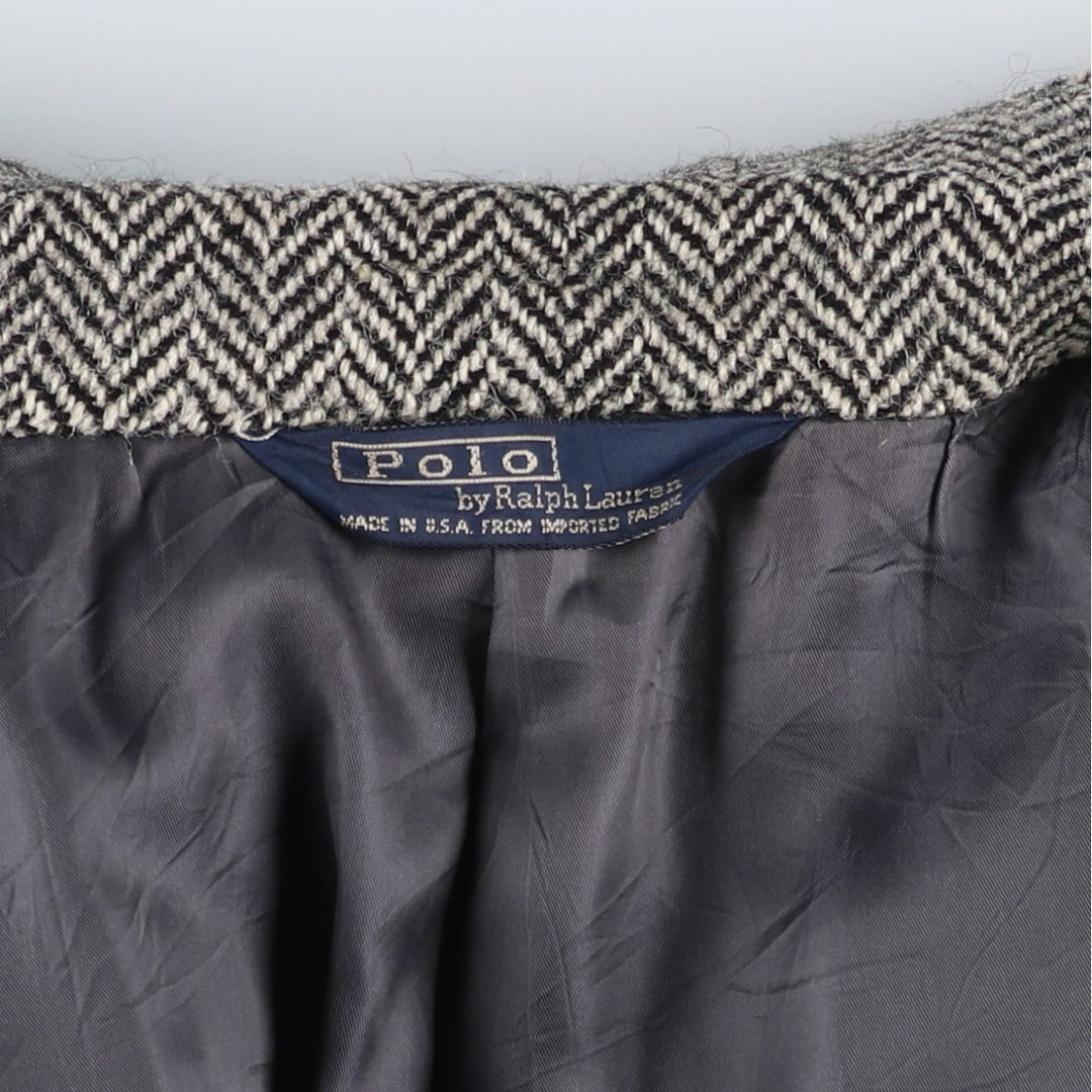 90'S Ralph Lauren POLO by Ralph Lauren Herringbone Tailored Jacket Made in USA Men's L unclear black type Vintage Second Hand