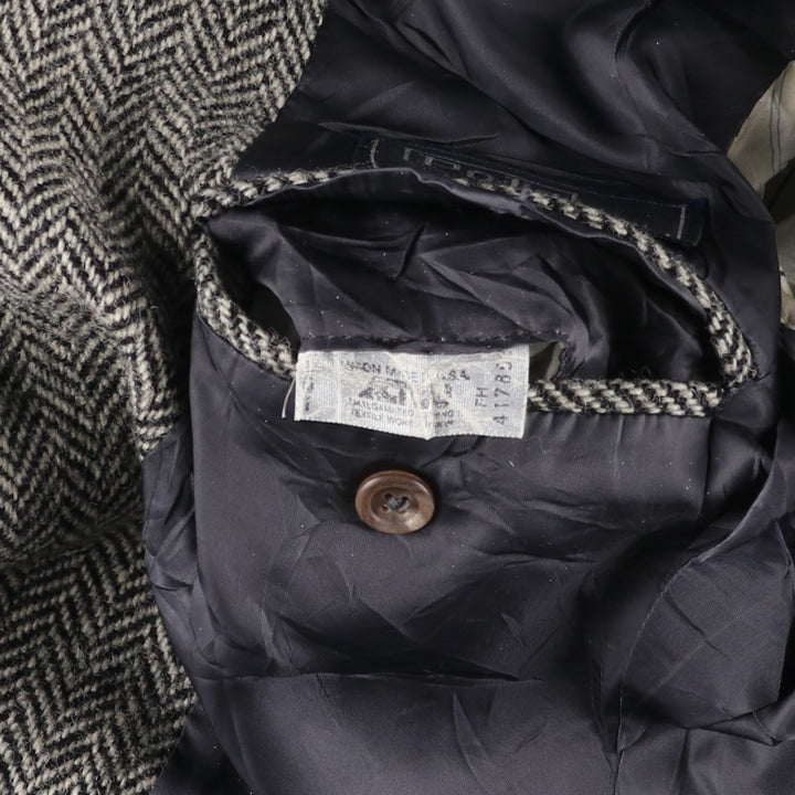 90'S Ralph Lauren POLO by Ralph Lauren Herringbone Tailored Jacket Made in USA Men's L unclear black type Vintage Second Hand