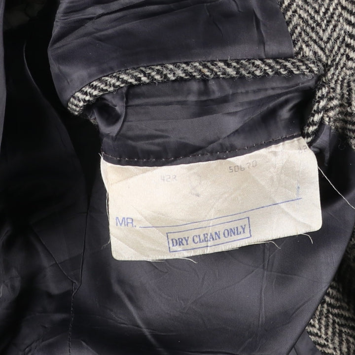 90'S Ralph Lauren POLO by Ralph Lauren Herringbone Tailored Jacket Made in USA Men's L unclear black type Vintage Second Hand