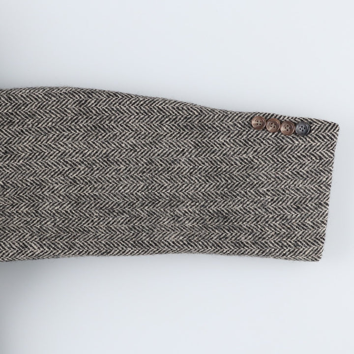 90'S Ralph Lauren POLO by Ralph Lauren Herringbone Tailored Jacket Made in USA Men's L unclear black type Vintage Second Hand