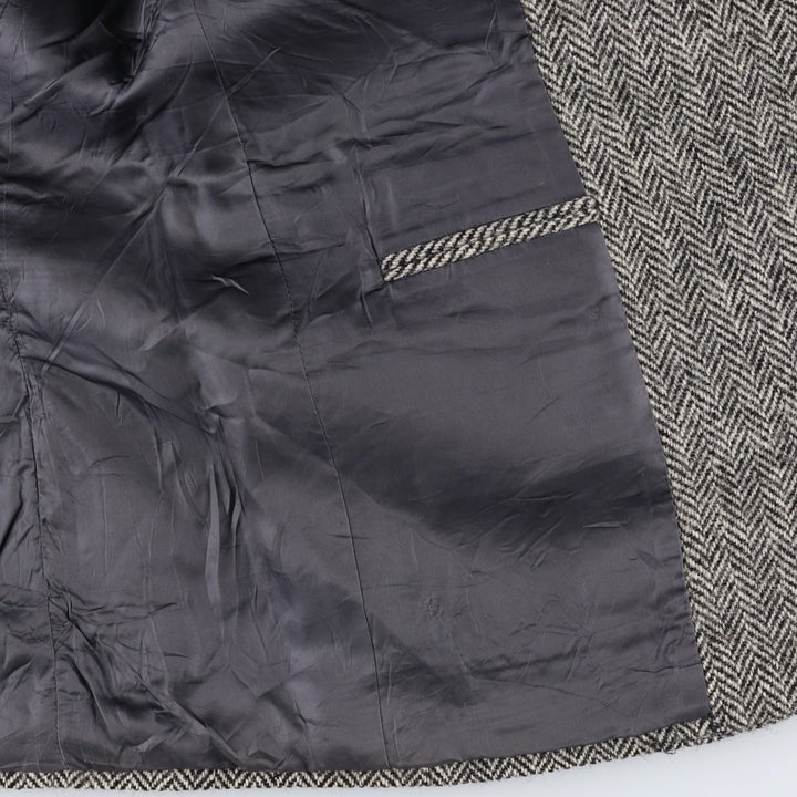 90'S Ralph Lauren POLO by Ralph Lauren Herringbone Tailored Jacket Made in USA Men's L unclear black type Vintage Second Hand