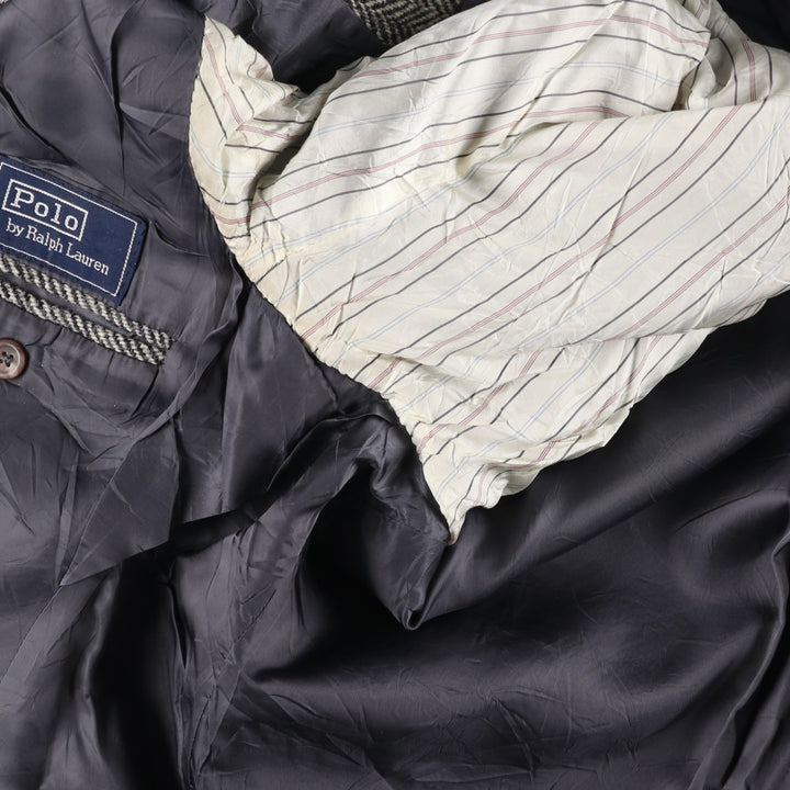 90'S Ralph Lauren POLO by Ralph Lauren Herringbone Tailored Jacket Made in USA Men's L unclear black type Vintage Second Hand