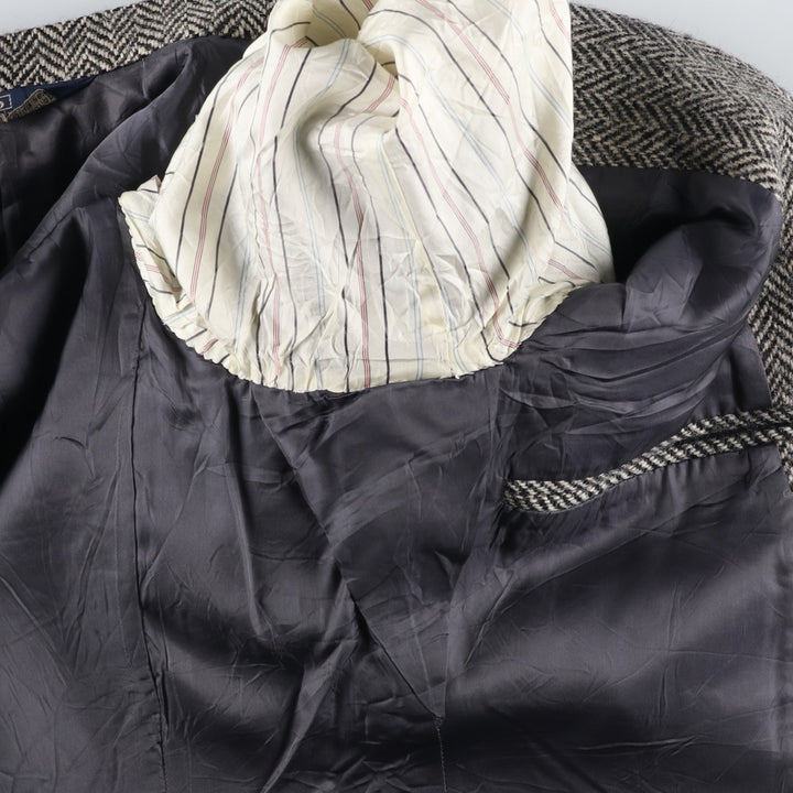 90'S Ralph Lauren POLO by Ralph Lauren Herringbone Tailored Jacket Made in USA Men's L unclear black type Vintage Second Hand