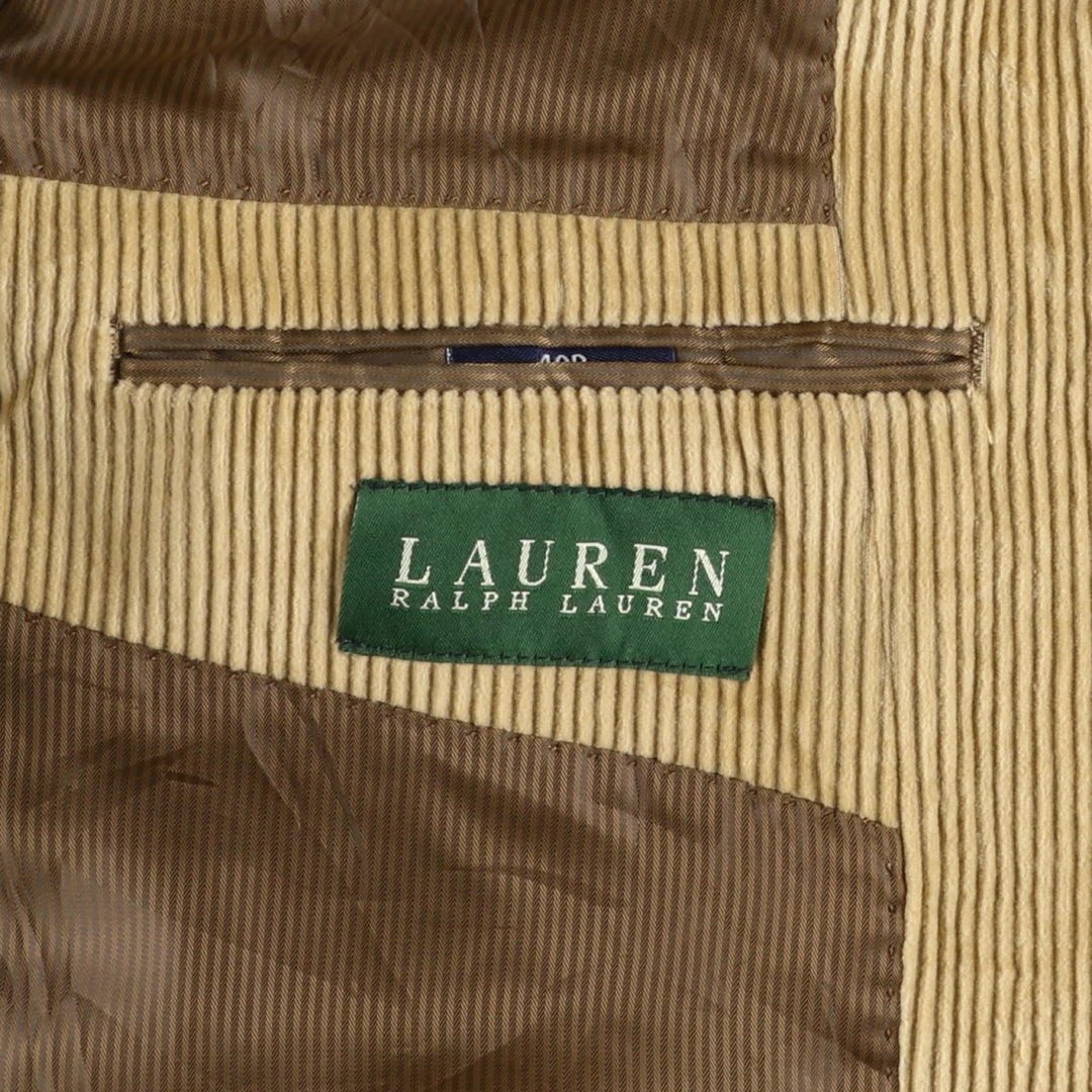 Ralph Lauren Lauren Corduroy Tailored Jacket, Men's Size L cotton Beige type Vintage Second Hand