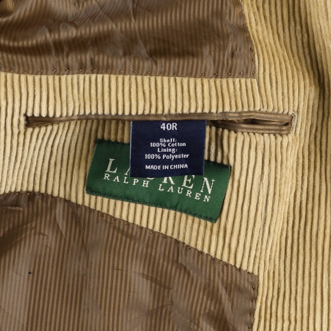Ralph Lauren Lauren Corduroy Tailored Jacket, Men's Size L cotton Beige type Vintage Second Hand