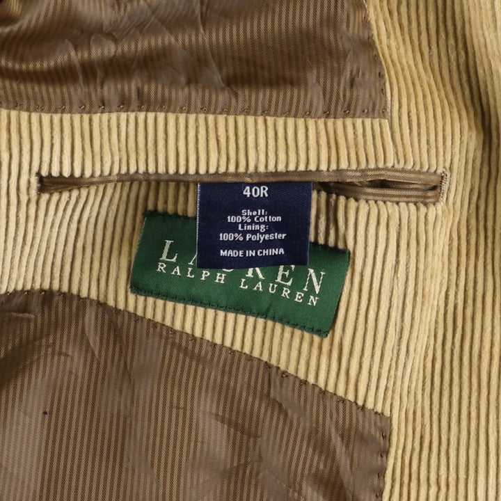 Ralph Lauren Lauren Corduroy Tailored Jacket, Men's Size L cotton Beige type Vintage Second Hand