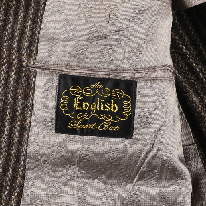 1970'S Harris Tweed English Sport Coat, Striped Wool Tailored Jacket, Men's Size Medium wool brown type Vintage Second Hand