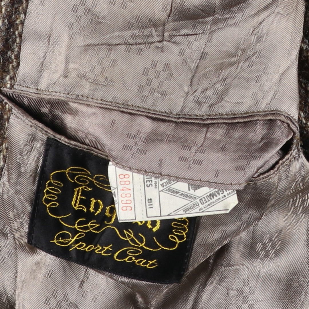 1970'S Harris Tweed English Sport Coat, Striped Wool Tailored Jacket, Men's Size Medium wool brown type Vintage Second Hand