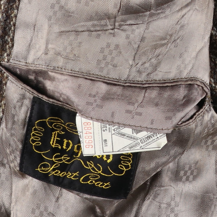 1970'S Harris Tweed English Sport Coat, Striped Wool Tailored Jacket, Men's Size Medium wool brown type Vintage Second Hand