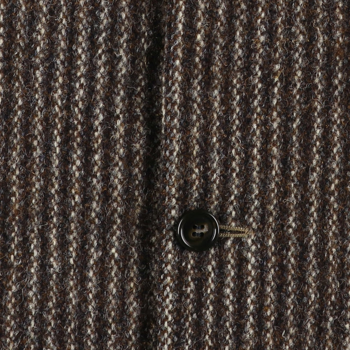 1970'S Harris Tweed English Sport Coat, Striped Wool Tailored Jacket, Men's Size Medium wool brown type Vintage Second Hand