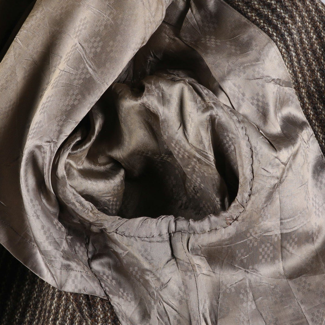 1970'S Harris Tweed English Sport Coat, Striped Wool Tailored Jacket, Men's Size Medium wool brown type Vintage Second Hand