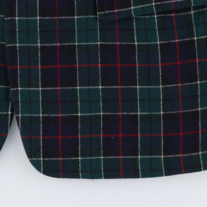 Vintage 1960s-1970'S Pendleton Check Pattern Wool Tailored Jacket, Men's Size Medium wool navy blue type Vintage Second Hand