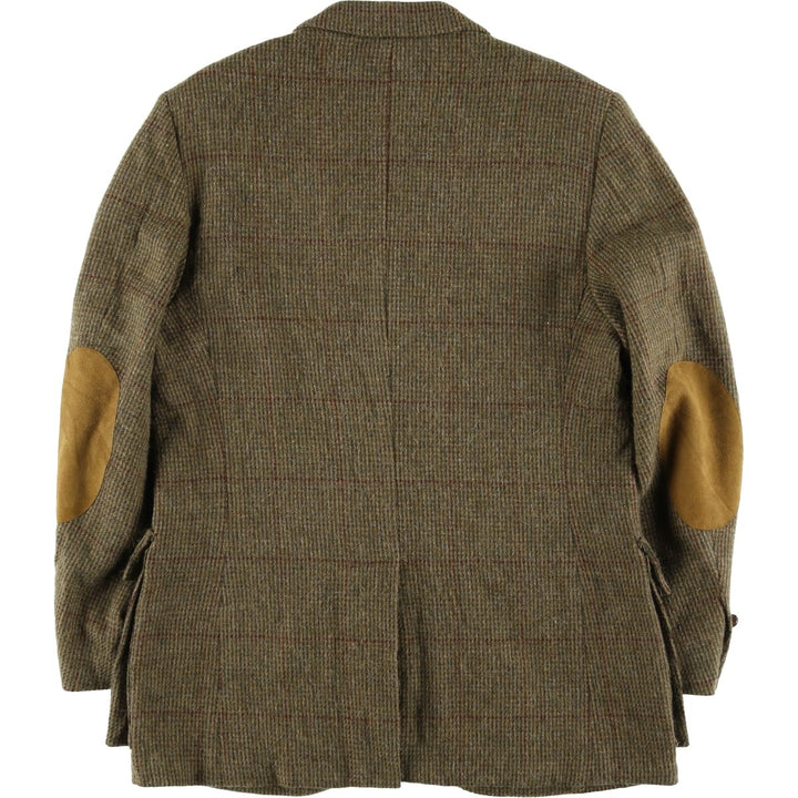 Ralph Lauren POLO by Ralph Lauren Check Pattern Alpaca Blend Tweed Jacket, Men's Size Medium wool Khaki type Vintage Second Hand