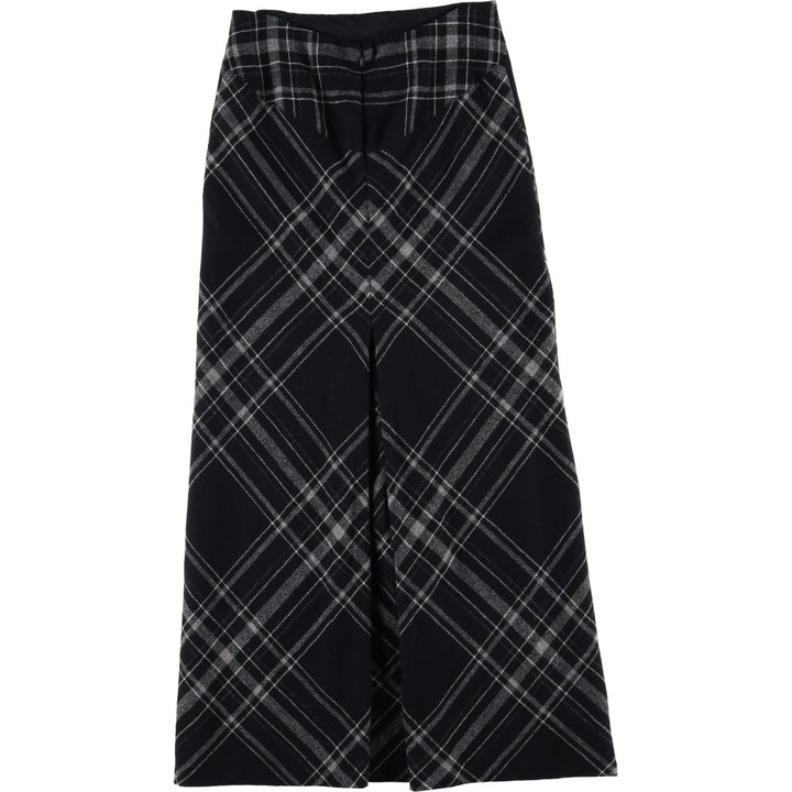 EXPRESS Check Pattern Maxi A-Line Skirt, Women's Size L wool black type Vintage Second Hand